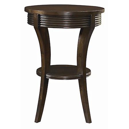 Round Accent Table with Sunburst Veneer Top